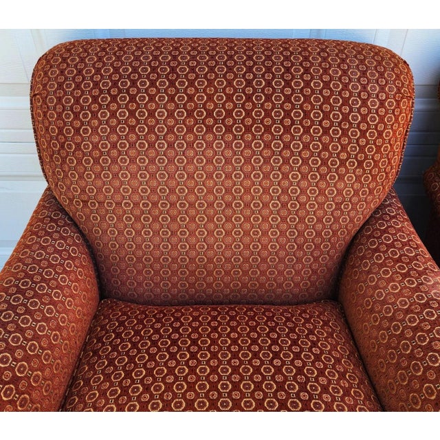 Robert Allen Club Chairs Plush English Pair For Sale - Image 11 of 14