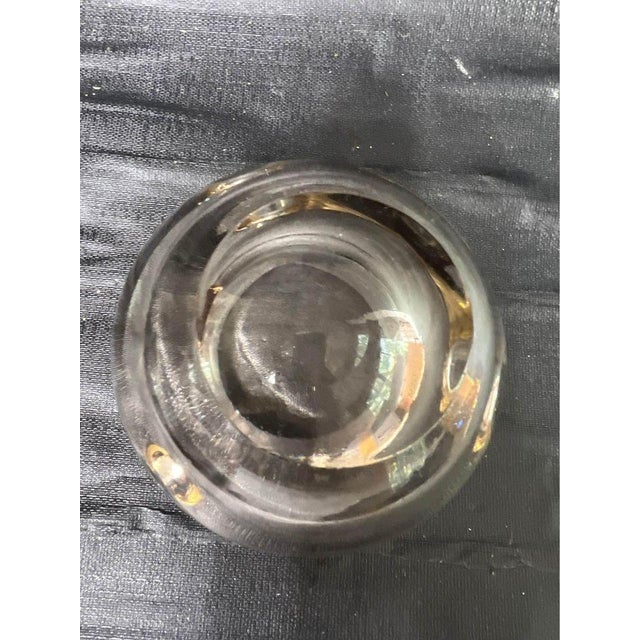 Mid 20th Century Vintage 1960s Signed by Daum Nancy France Amber Color Crystal Ashtray For Sale - Image 5 of 11