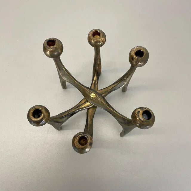 Mid-Century German Brutalist Candleholder in Bronze from Michael Harjes, 1960s For Sale - Image 15 of 18