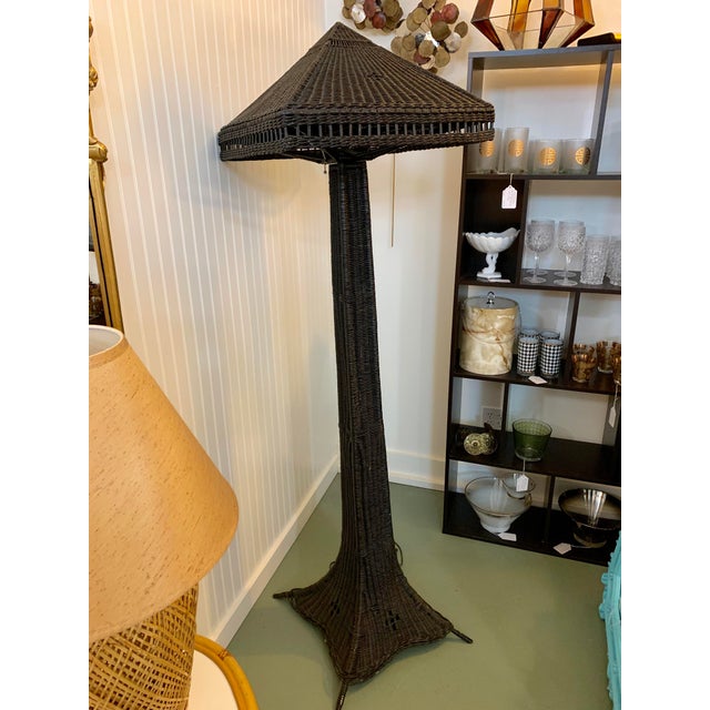 Antique Wicker Floor Lamp Chairish
