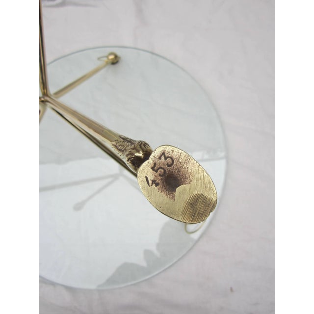 1960s Bagues Style Bronze and Glass Tables - a Pair For Sale - Image 5 of 9