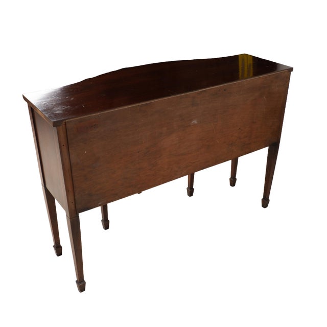 Vintage Mahogany Bow Front Buffet Server Hepplewhite Style Sideboard For Sale - Image 13 of 18