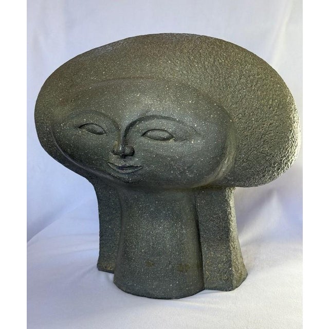 Paul Bellardo (1924-2017 NY/CA) "Heads of the Universe" Ceramic Modernist Sculpture, dated 1979, marked Austin...