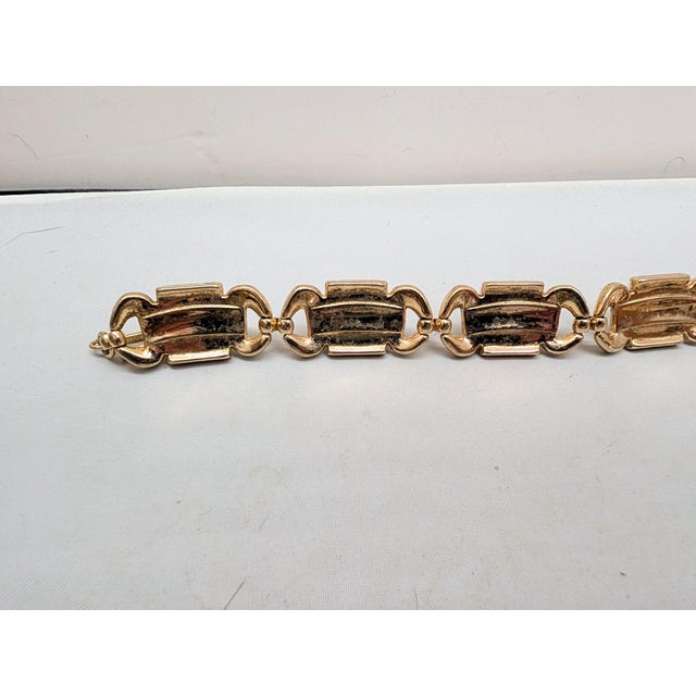 White Vintage 1955-6 Signed Crown Trifari "Kashmir" White Sugarloaf Cabochon Rhinestones Collar Necklace For Sale - Image 8 of 9