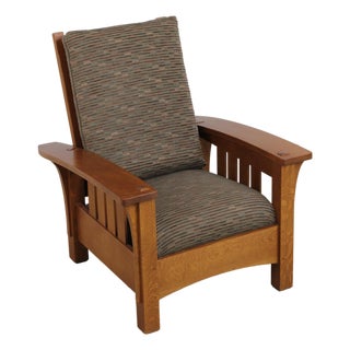 Stickley Bow Arm Mission Oak Morris Chair For Sale