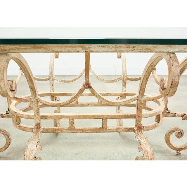 20th Century Italian Regency Wrought Iron Garden Dining Table For Sale In Sacramento - Image 6 of 18