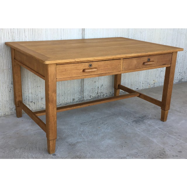 Mid Century Modern Pair Of Pine Desk With Two Drawers Chairish