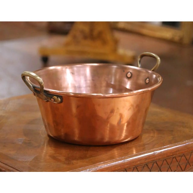Early 20th Century Early 20th Century French Copper and Brass Jelly Boiling Bowl From Normandy For Sale - Image 5 of 8