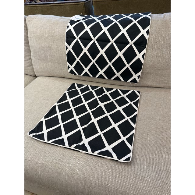 2020s Serena & Lily Lattice Print Pillow Covers, Pair For Sale - Image 5 of 12