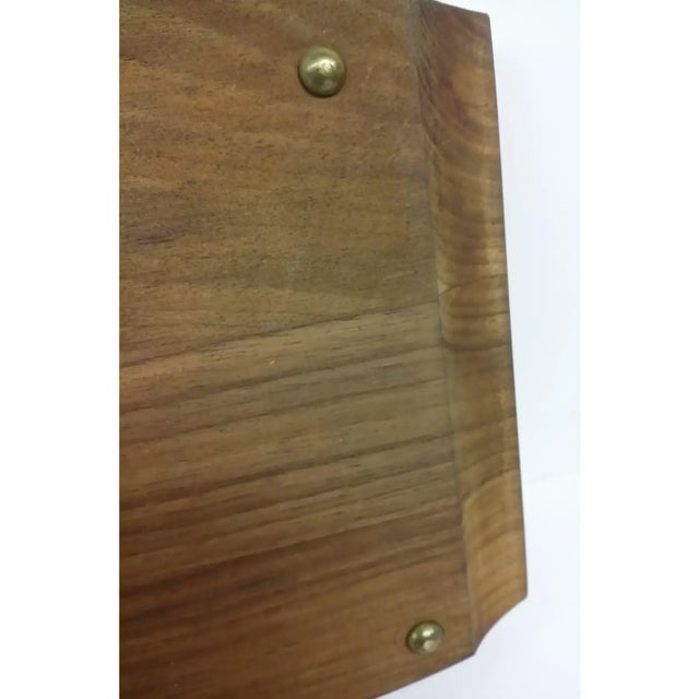 Brown Ernest Sohn Mid-Century Cheese Dip Walnut Platter For Sale - Image 8 of 10