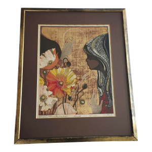 1972 "Afternoon Flower Girl and Butterfly" Woodblock Print by Tadashi Nakayama