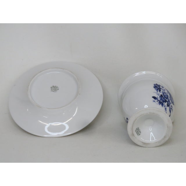 Richard Ginori Italy White Blue Floral Porcelain Coffee Cup and Saucer 4694b For Sale - Image 9 of 15