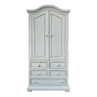 Shabby Chic Farmhouse Pine Armoire For Sale