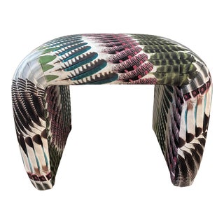 Vintage Waterfall Ottoman / Stool in Designer Fabric - 2 of 2 For Sale