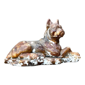 Vintage Distressed Plaster Dog