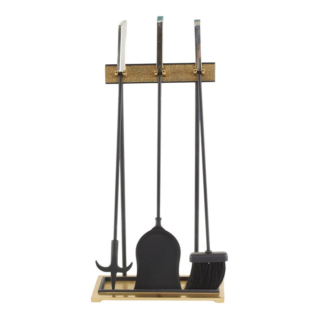 Mid Century Modern Fireplace Tool Set - 4 Pieces For Sale