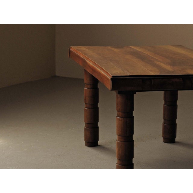 Modernist Oak and Walnut Table, France, 1940s For Sale - Image 4 of 16