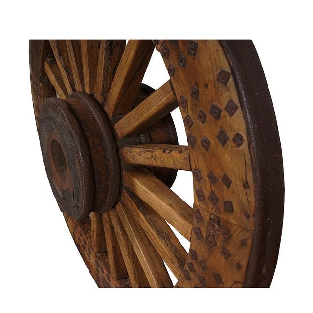 Early 19th Century Antique Chinese Large Country Wagon Wheel For Sale - Image 9 of 12