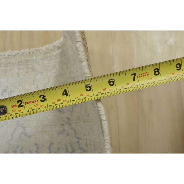 Kerman Rug 9’5” X 12′ Ivory Wool Vintage Distressed Hand-Knotted Carpet For Sale - Image 13 of 15