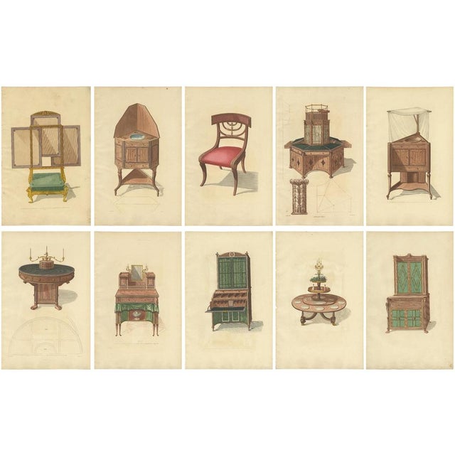 Sheraton, Cabinets and Other Furniture, 1805, Paper, Set of 10 For Sale - Image 12 of 12