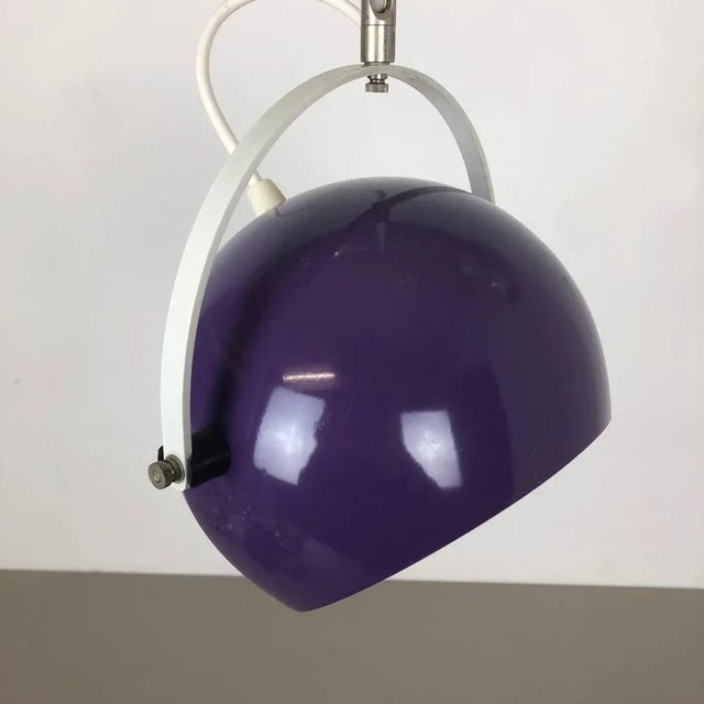 1970s Adjustable Pop Art Panton Style Hanging Light with Purple Spot, Germany, 1970s For Sale - Image 5 of 13
