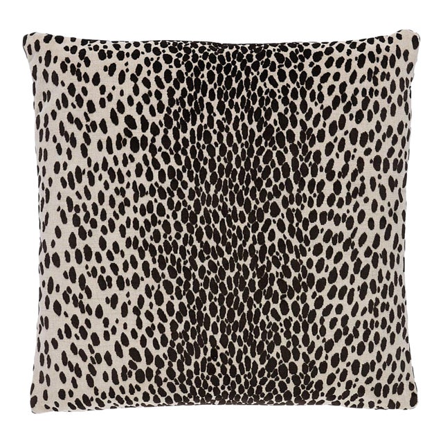 Schumacher Cheetah Velvet 22" Pillow in Java For Sale