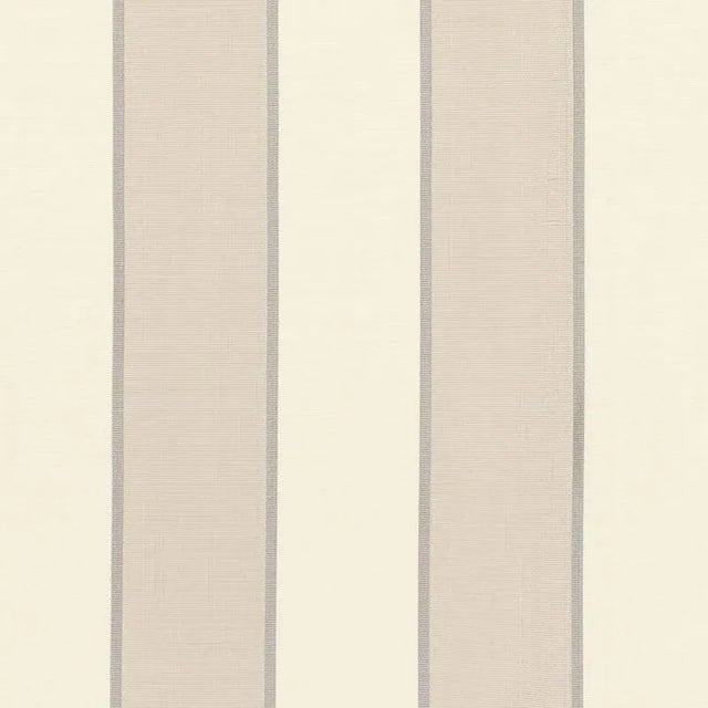 Sample - Schumacher Montebello Stripe Fabric in Platinum For Sale