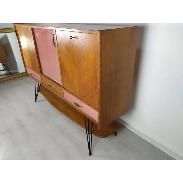 Wood Oak Sideboard in the Style of Charles Ramos, 1950s For Sale - Image 7 of 18