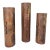 1960s Brutalist Torched Cut Copper Metal Pillar Candle Holders-Set of 3 For Sale