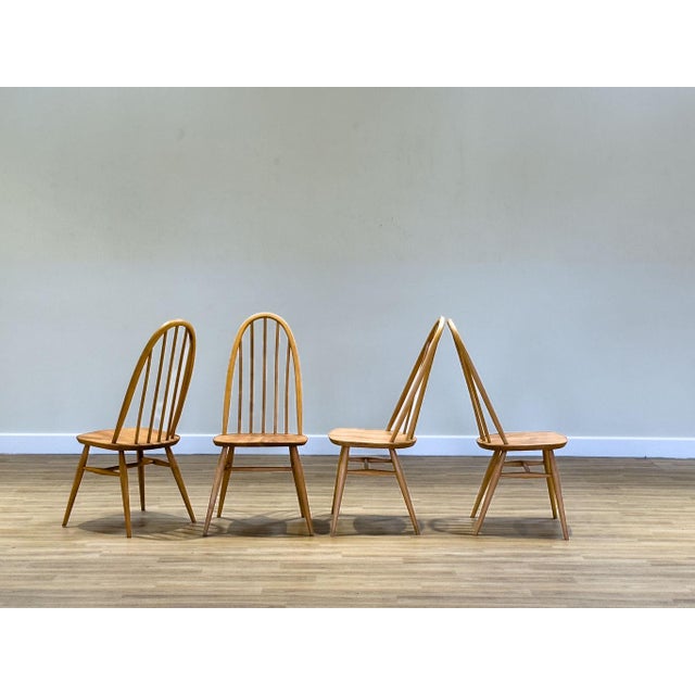 1970s Folding Table and Quaker Chairs by Lucian Ercolani for Ercol, 1960s, Set of 5 For Sale - Image 5 of 18