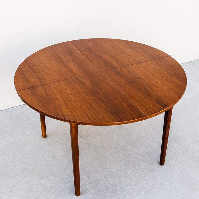 1960s Uncommon Danish Modern Two-Way Walnut Expandable Dining Table For Sale - Image 13 of 15