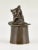 Antique Bronze Table Bell Depicting Cat in a Top Hat, 1880 For Sale - Image 3 of 11
