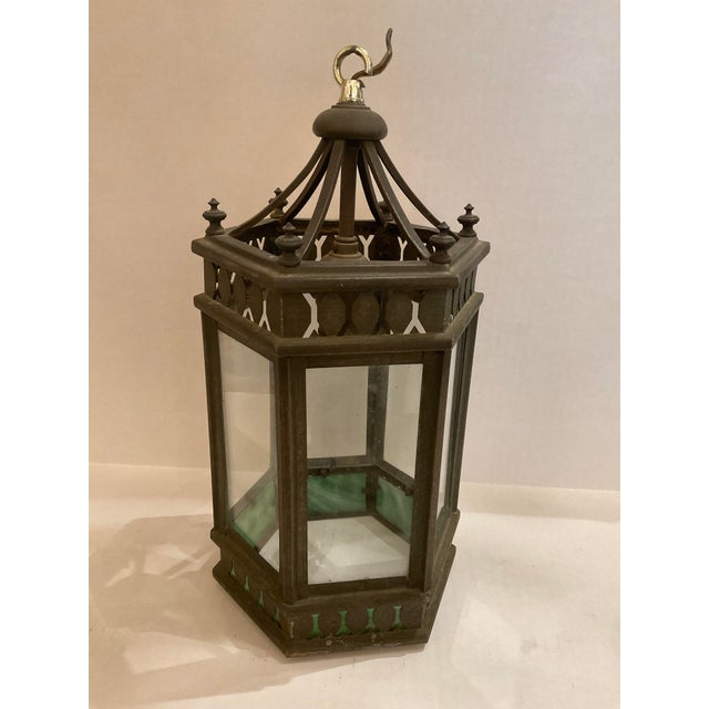 Antique Brass Gothic Revival Style Lantern For Sale In Dallas - Image 6 of 8