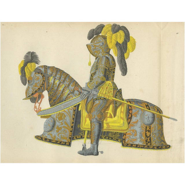 Knight in Full Tournament Armor, 1842, Paper For Sale