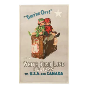 1920s British Travel Poster, White Star Line Holiday to Usa and Canada (William McDowell) - Linen Backed