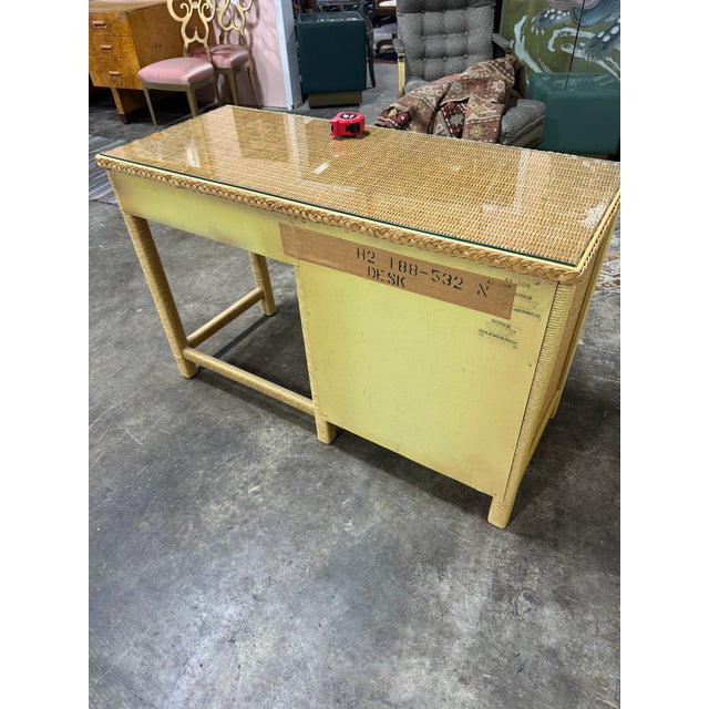 Vintage Wicker Henry Link Desk & Chair For Sale - Image 9 of 10