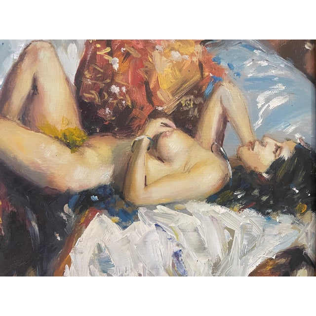 Figurative Mid 20th Century Randall Davey, Reclining Nude, Oil on Canvas, 8" X 10" For Sale - Image 3 of 8