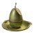 Mid 20th Century Evans Hand- Enameled Green Pear Lighter and Tray With Leaf Accent For Sale