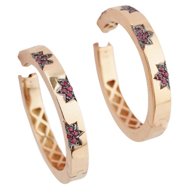 Natural ruby 0.31cts earring in 18k gold For Sale In New York - Image 6 of 18