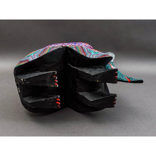 Green Mid 20th Century Oaxacan Wood Carved Painted Armadillo Snake Alebrije Mexican Art Sculpture 21.5" For Sale - Image 8 of 8