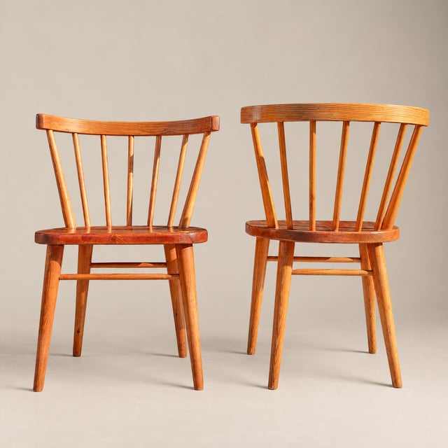 Pair of 1970s Swedish Scandinavian Modern Pine Spindle-Back Dining Chairs For Sale In New York - Image 6 of 6