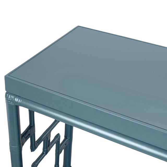 Transitional Sobe Console, Regatta Blue For Sale - Image 3 of 6