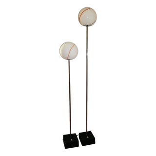 Floor Lamps Model Tallo 150 and Tallo 193 in Murano Glass by Roberto Pamio for Leucos, Italy, 1972, Set of 2 For Sale