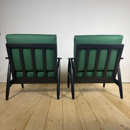 Vintage Danish Lounge Chairs in Teak and Fabric Seating, 1960s, Set of 2 For Sale - Image 5 of 6