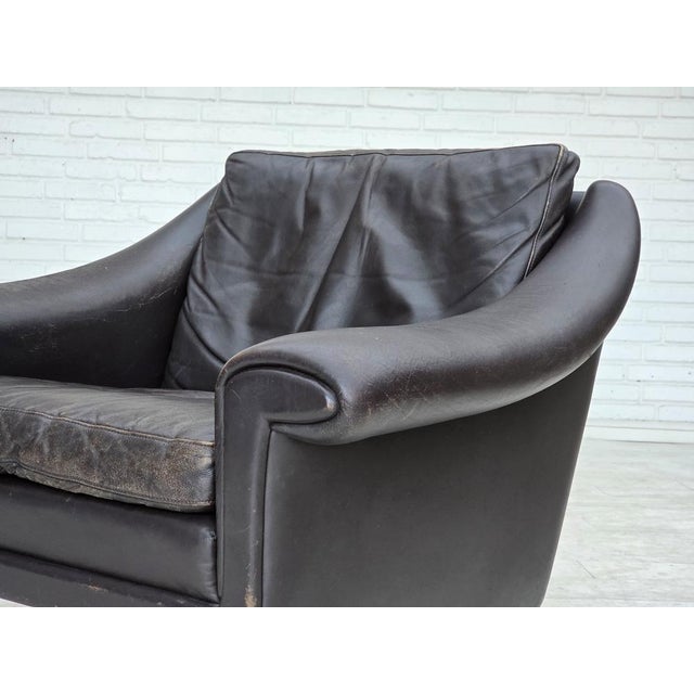 Danish Leather Swivel Armchair from Aage Christensen, 1960s For Sale - Image 14 of 18