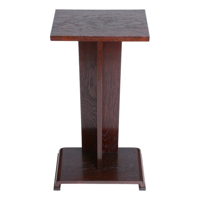 Art Deco Oak Pedestal, 1930s For Sale