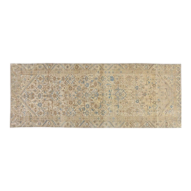 Vintage Turkish Hand Knotted Wool Rug, 3'2''x8'7'' For Sale