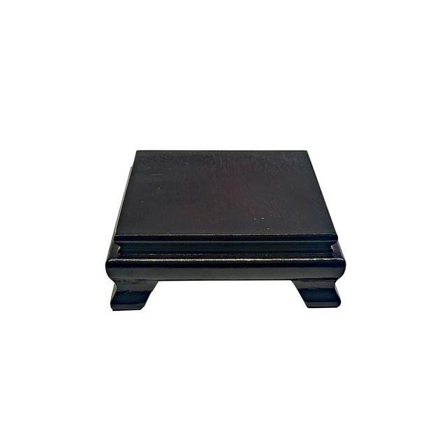 Asian 3" Dark Brown Wood Square Shape Display Stand Riser Easel For Sale - Image 3 of 5