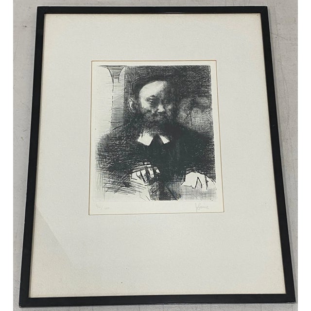 Drawing/Sketching Materials Jack Levine "The Rabbi in His Study" Original Etching C.1961 For Sale - Image 7 of 7