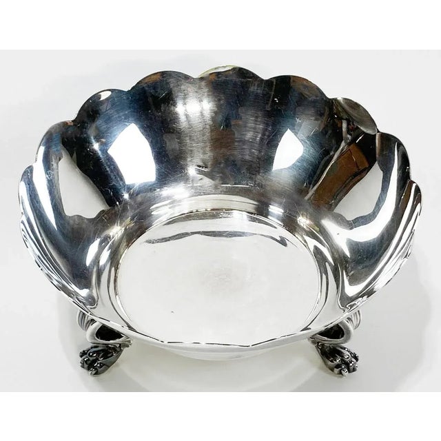 Reed and Barton Vintage Silver Footed Reed and Barton Scalloped Bowl For Sale - Image 4 of 10
